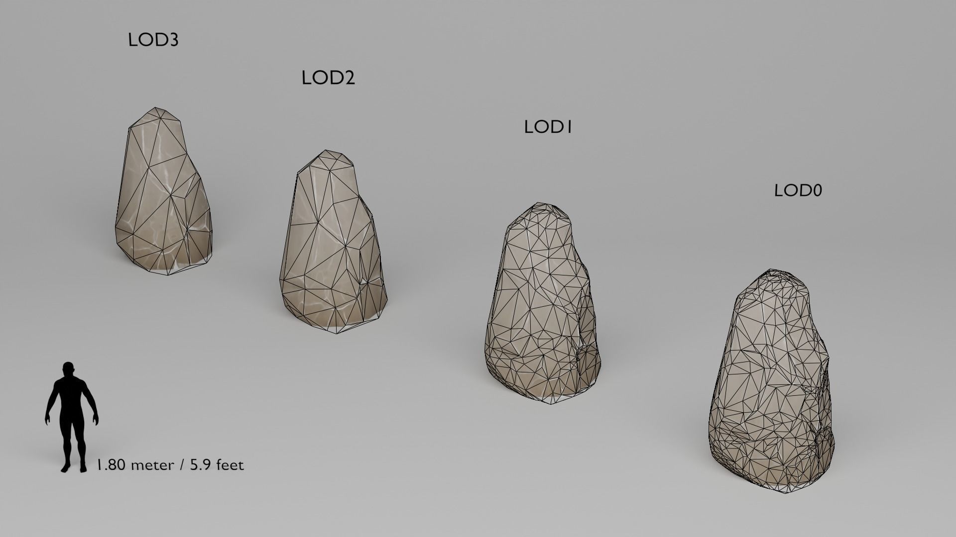 Stylized Stones And Boulders Low-poly 3D model_27