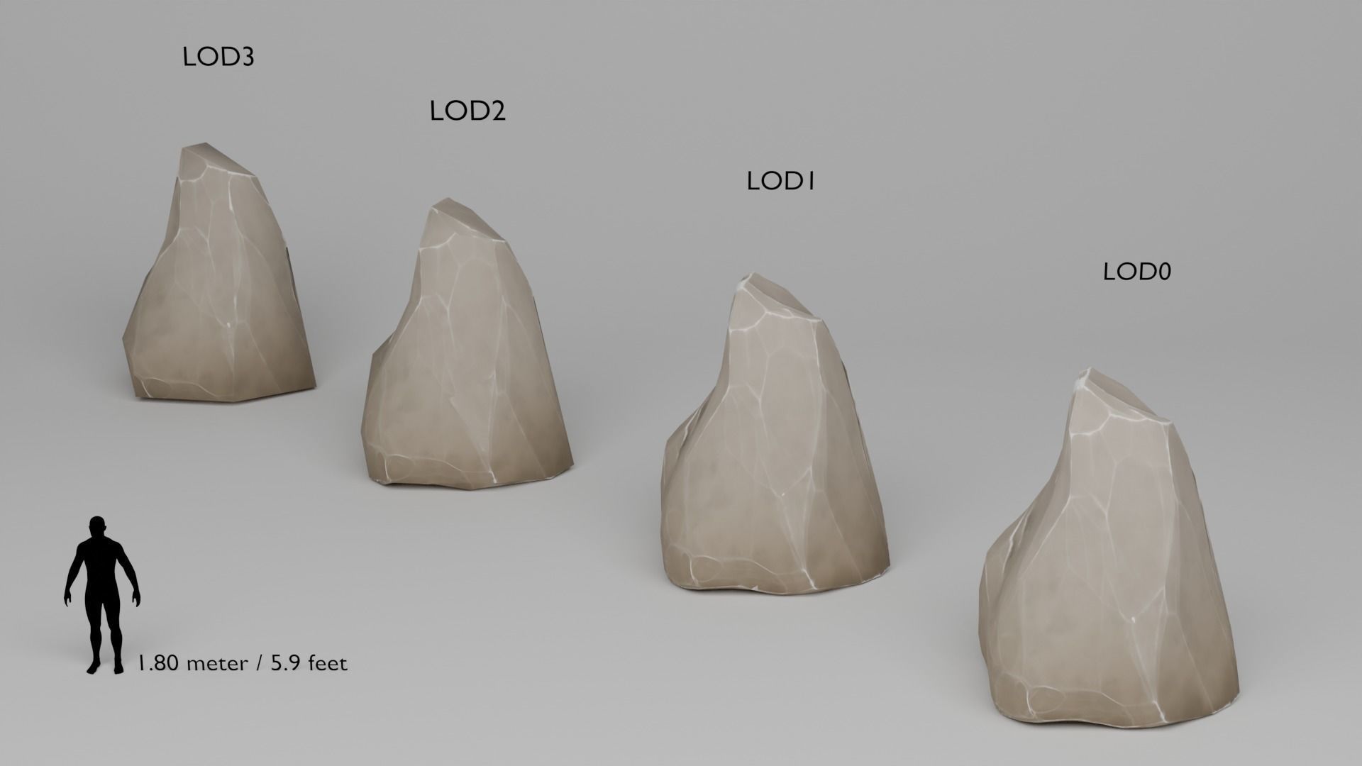 Stylized Stones And Boulders Low-poly 3D model_28