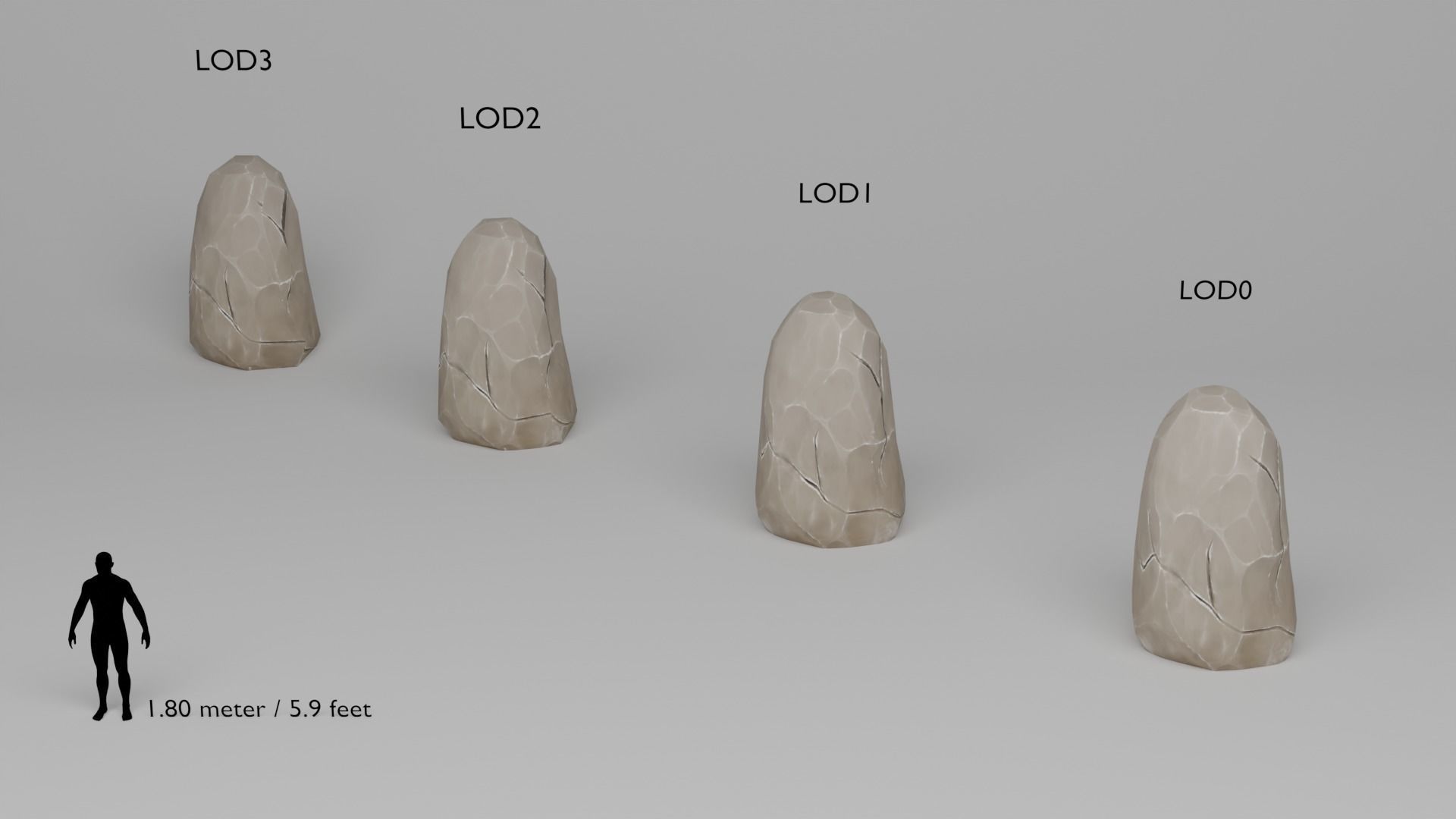 Stylized Stones And Boulders Low-poly 3D model_22