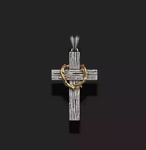 Cross with thorn pendant