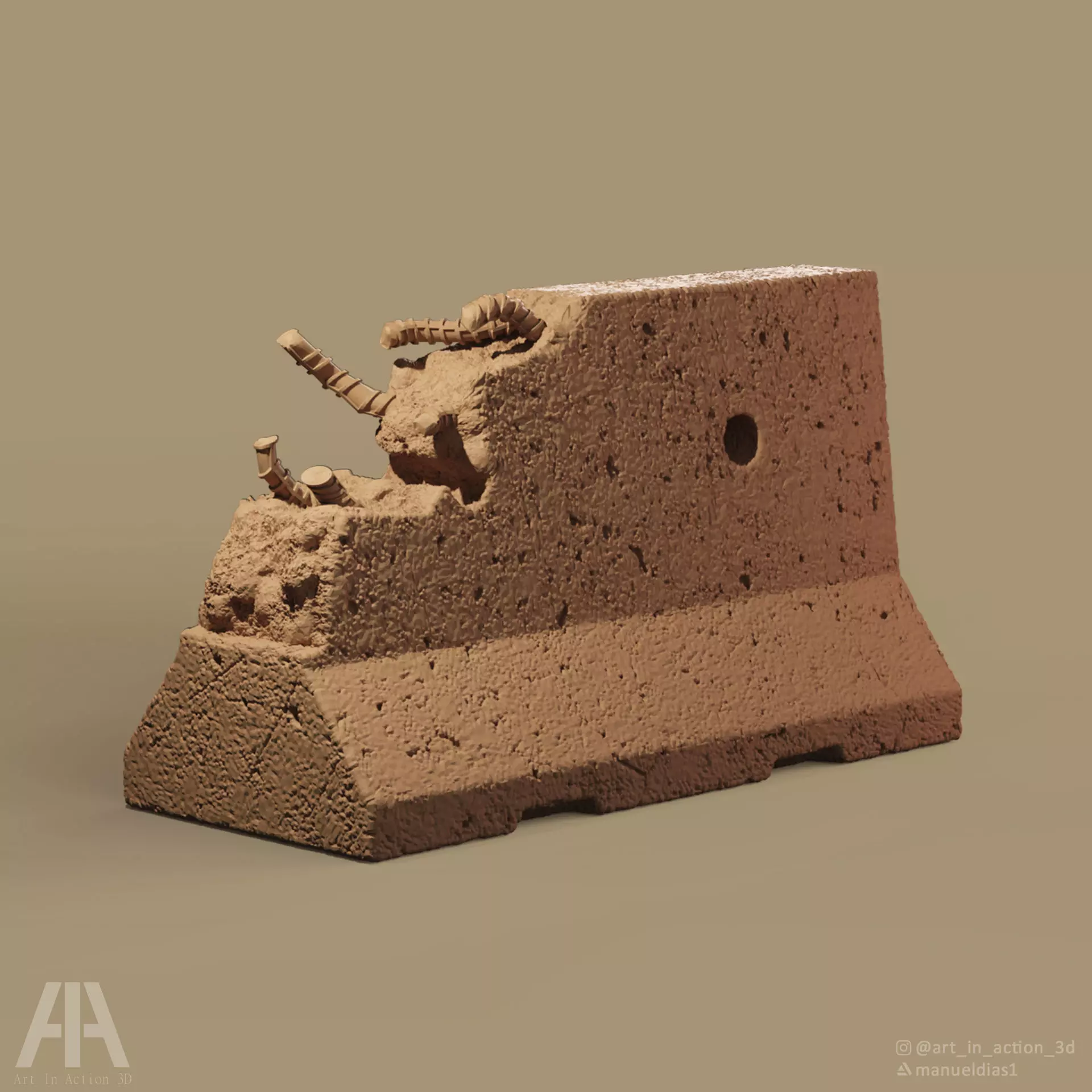 Jersey Barrier 3D print model