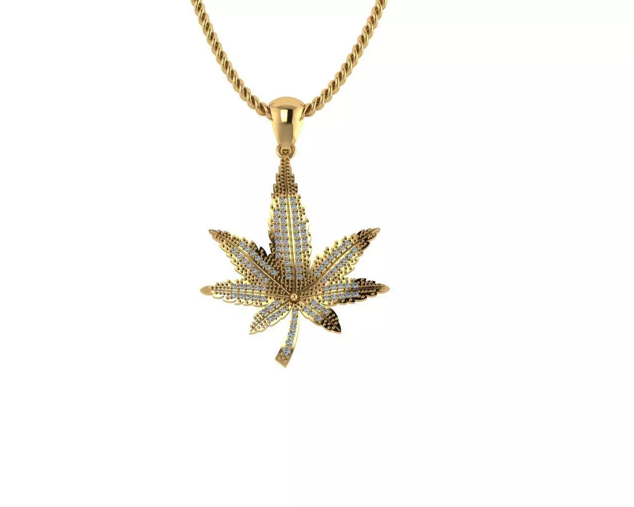 Marijuana Leaf Diamond Pendants 3D print model_0