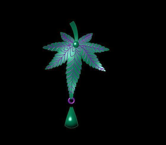 Marijuana Leaf Diamond Pendants 3D print model_5