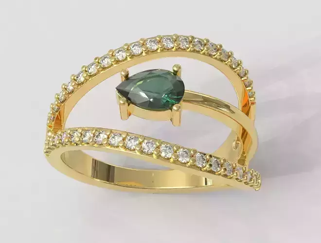 Modern Gemstone Ring