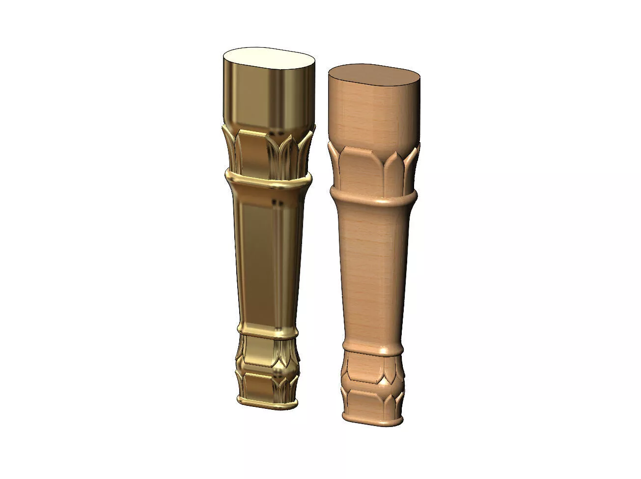 Oblong lotus flower bead leg relief 3D print model