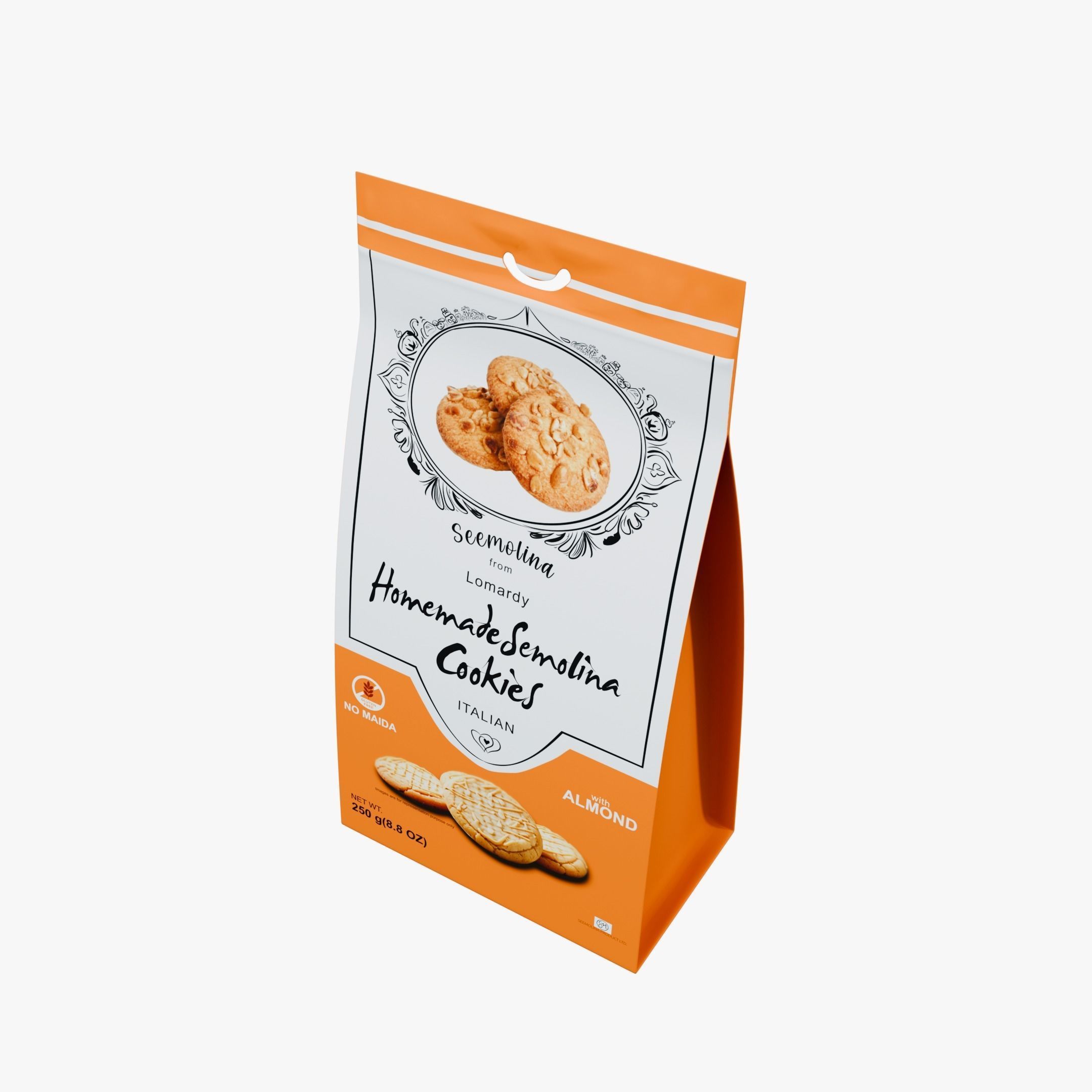 Semolina Cookies resealable plastic bag Low-poly 3D model_6