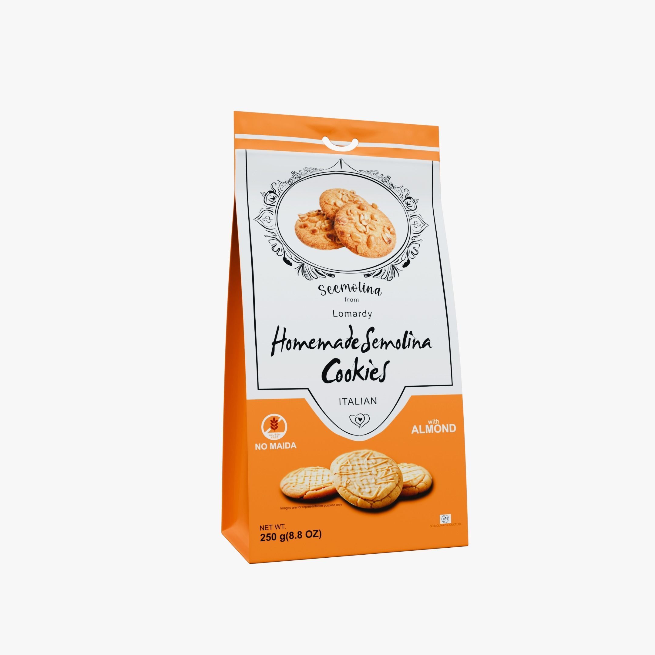 Semolina Cookies resealable plastic bag Low-poly 3D model_1