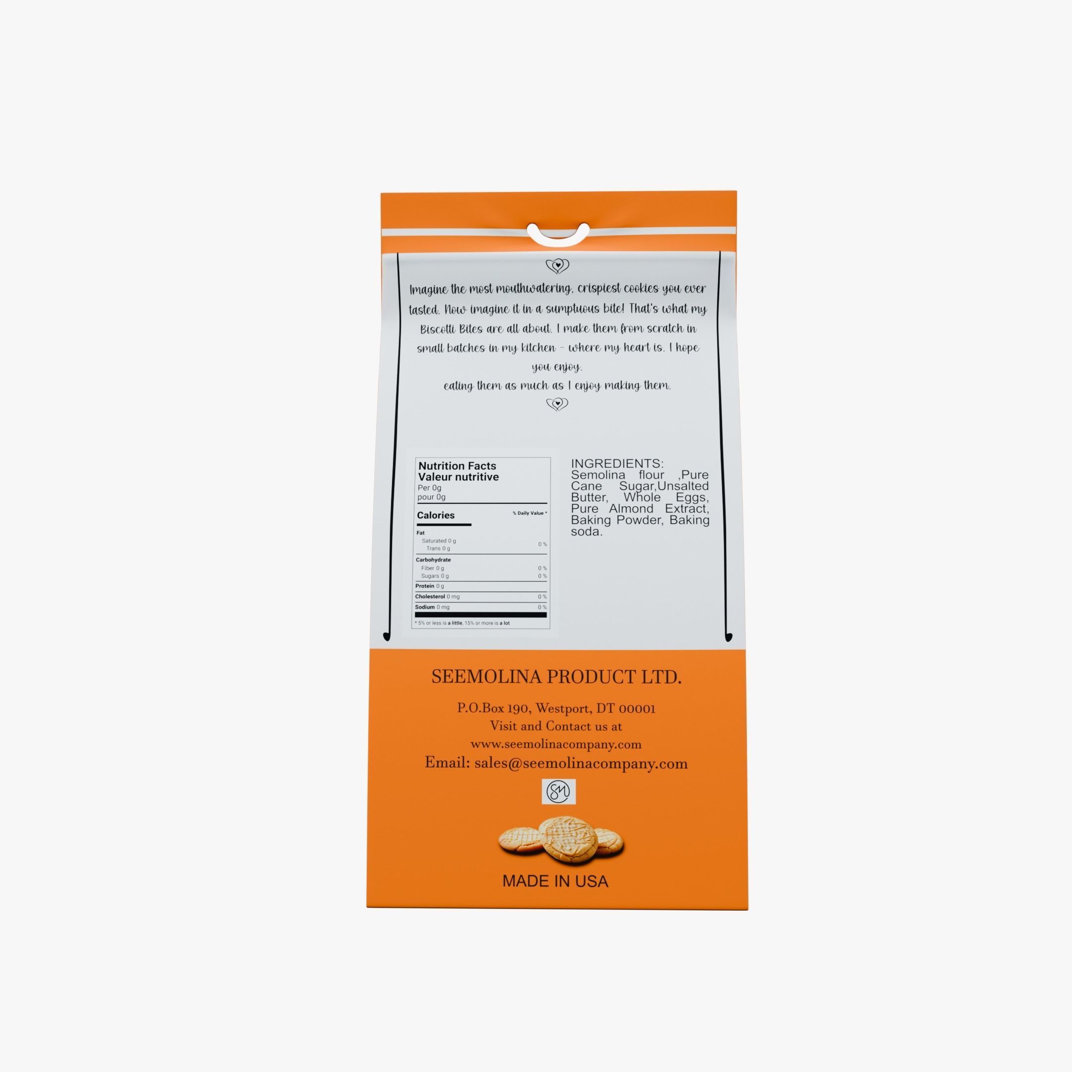 Semolina Cookies resealable plastic bag Low-poly 3D model_5