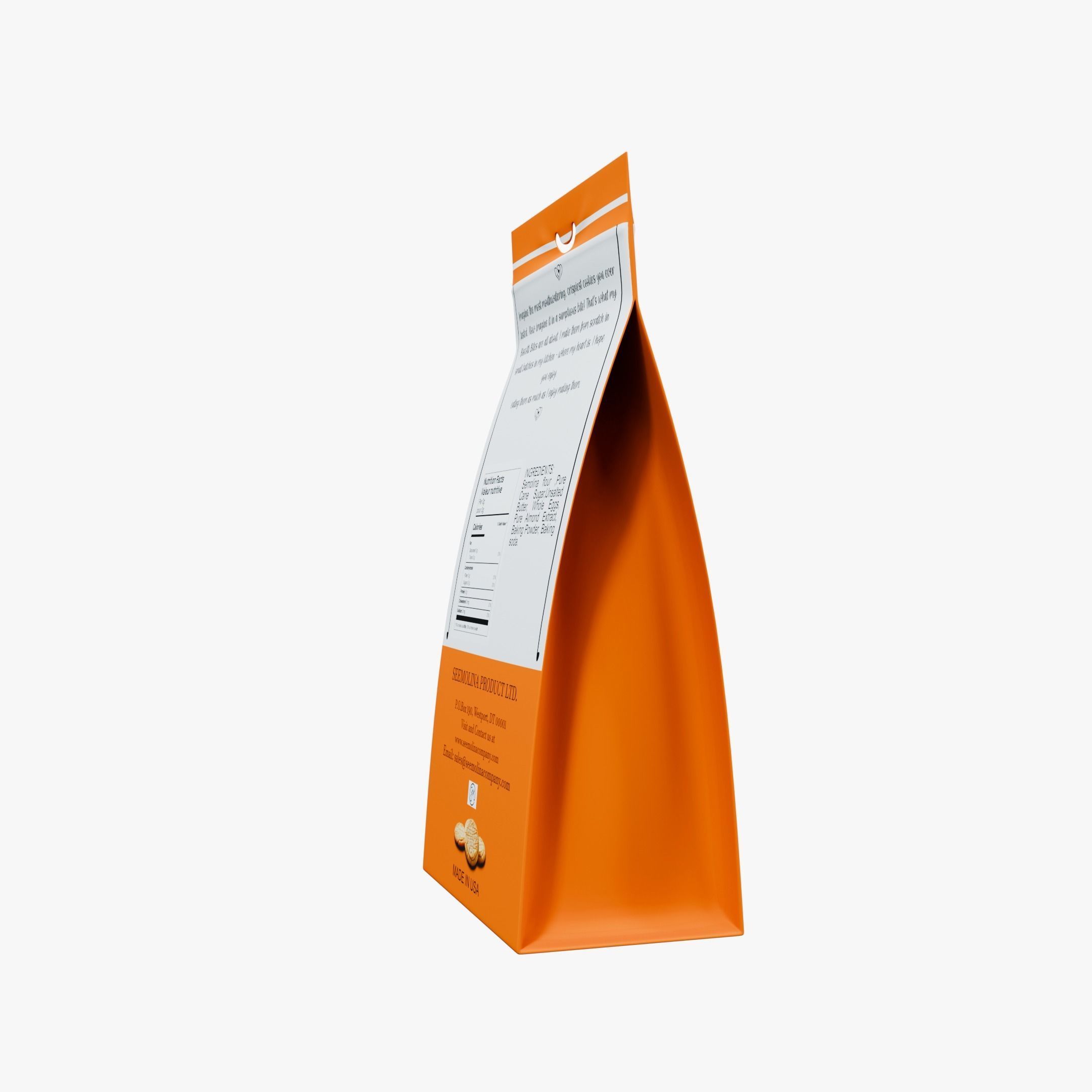 Semolina Cookies resealable plastic bag Low-poly 3D model_4