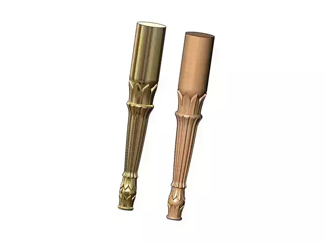 Round fluted lotus flower bead leg relief