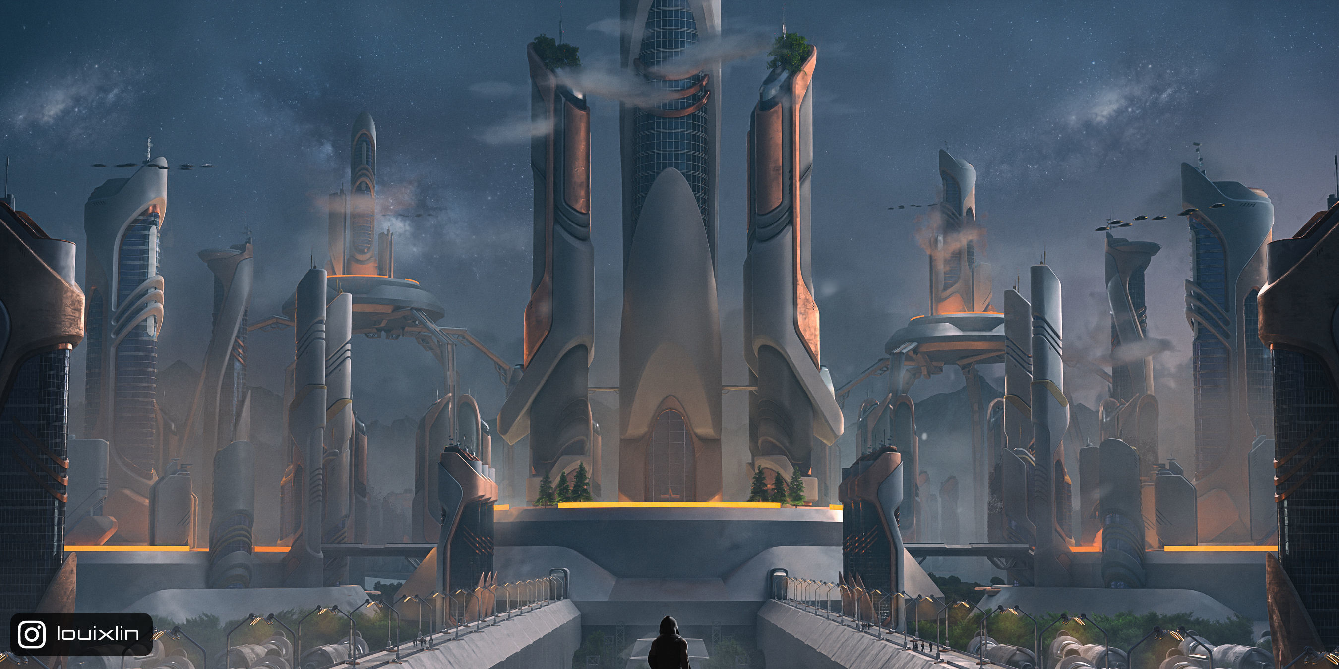 Future City - Futuristic Building Assets Blender 3D Kitbash Pack 3D model_3