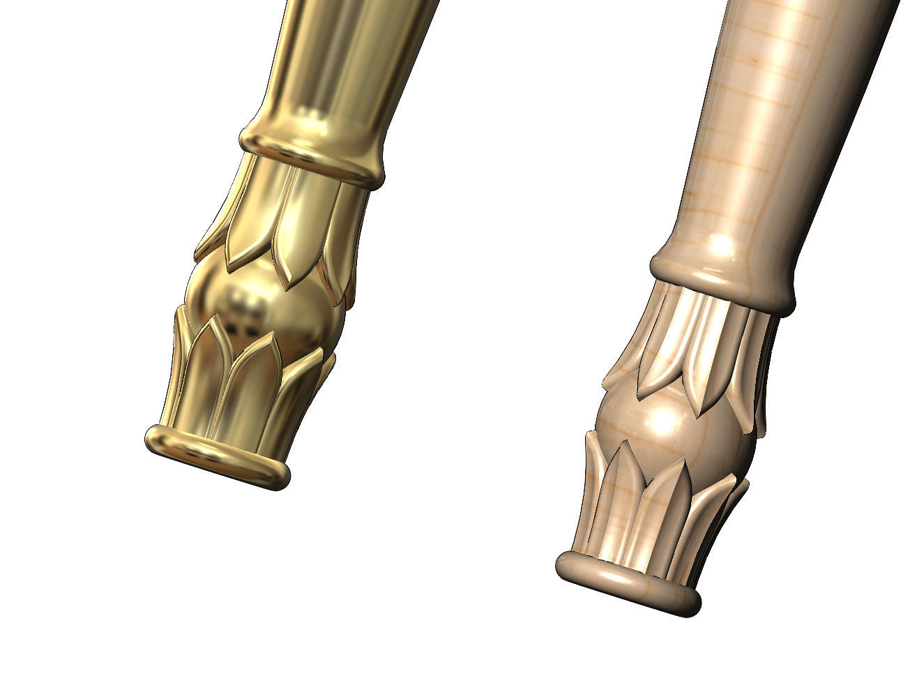 Round lotus flower bead leg relief 3D print model_4