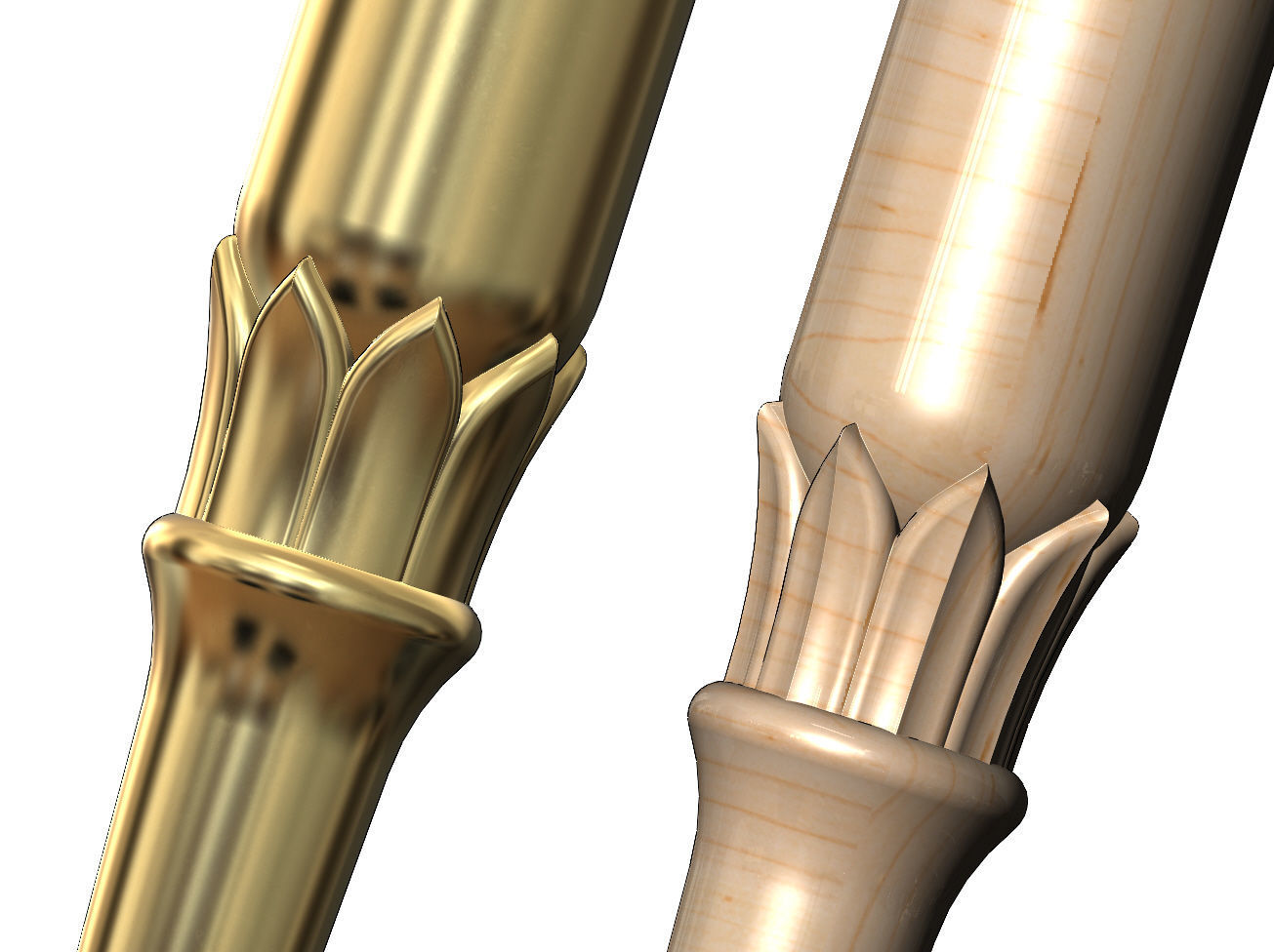 Round lotus flower bead leg relief 3D print model_3