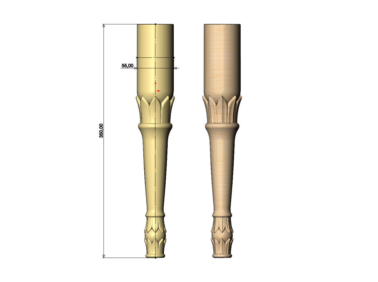Round lotus flower bead leg relief 3D print model_7