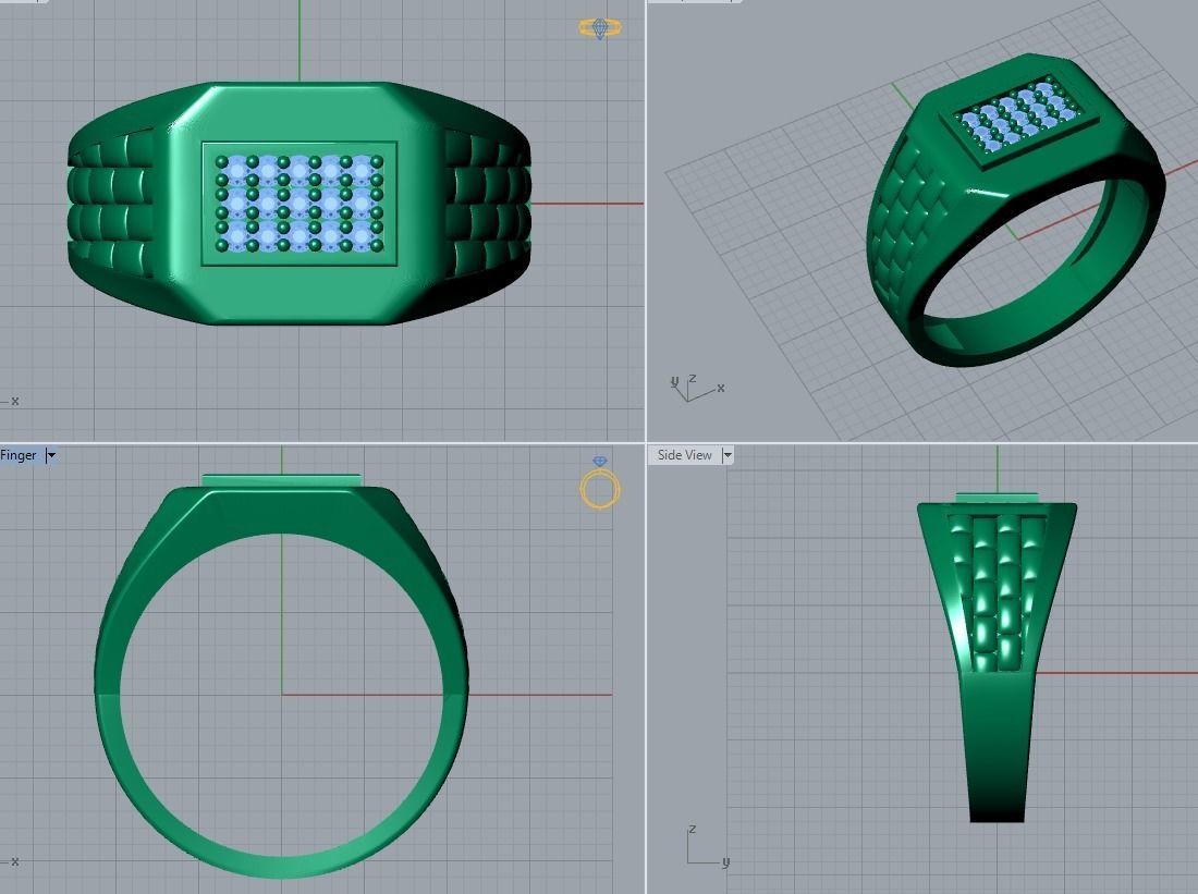 men ring 3D print model_4