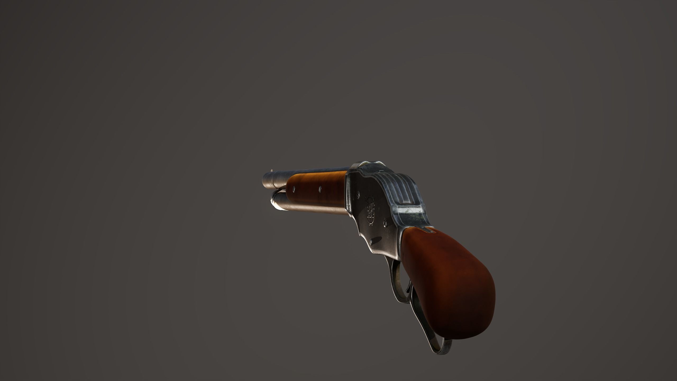 Winchester Model 1887 Shortened Low-poly 3D model_9