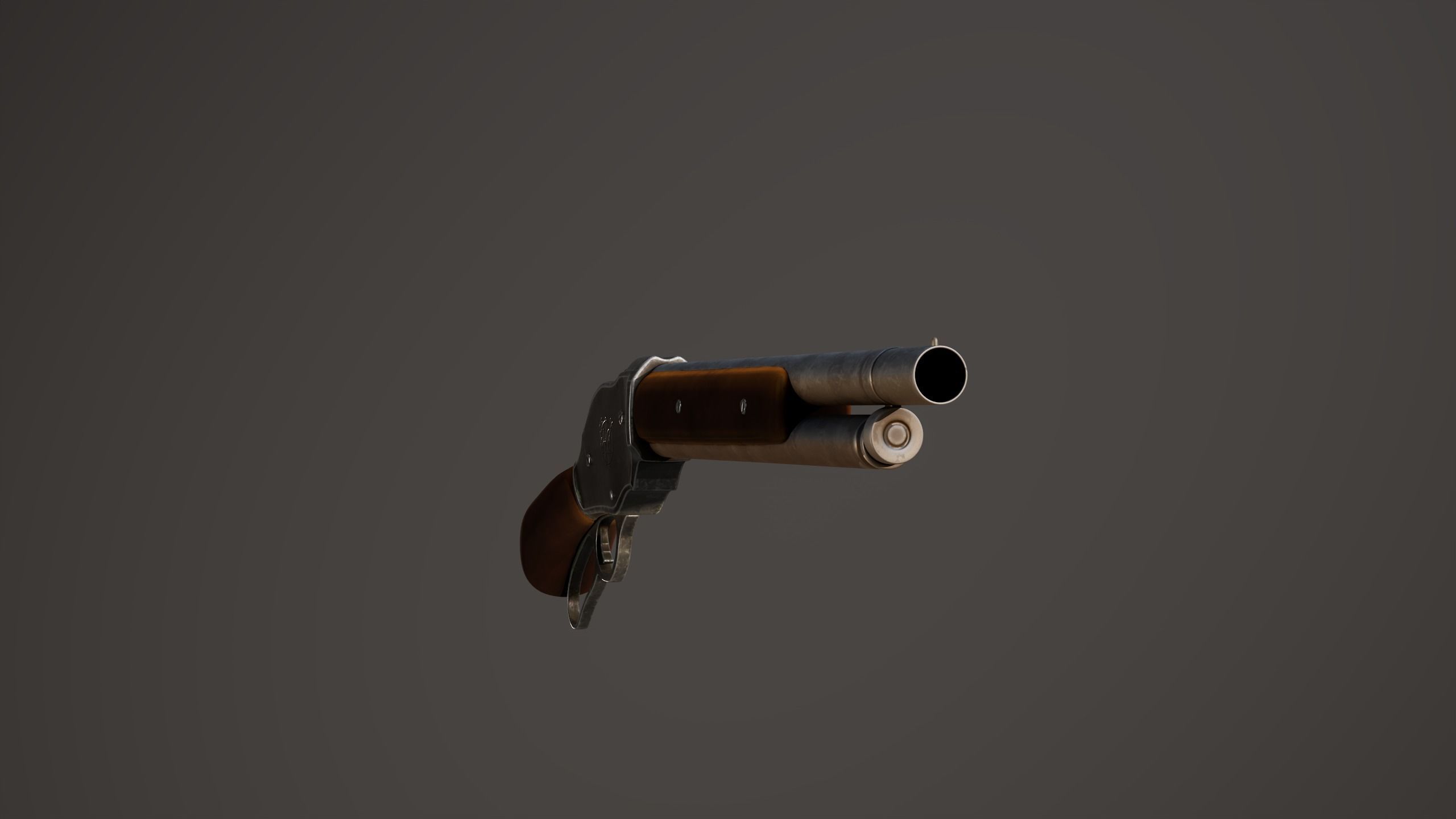 Winchester Model 1887 Shortened Low-poly 3D model_4