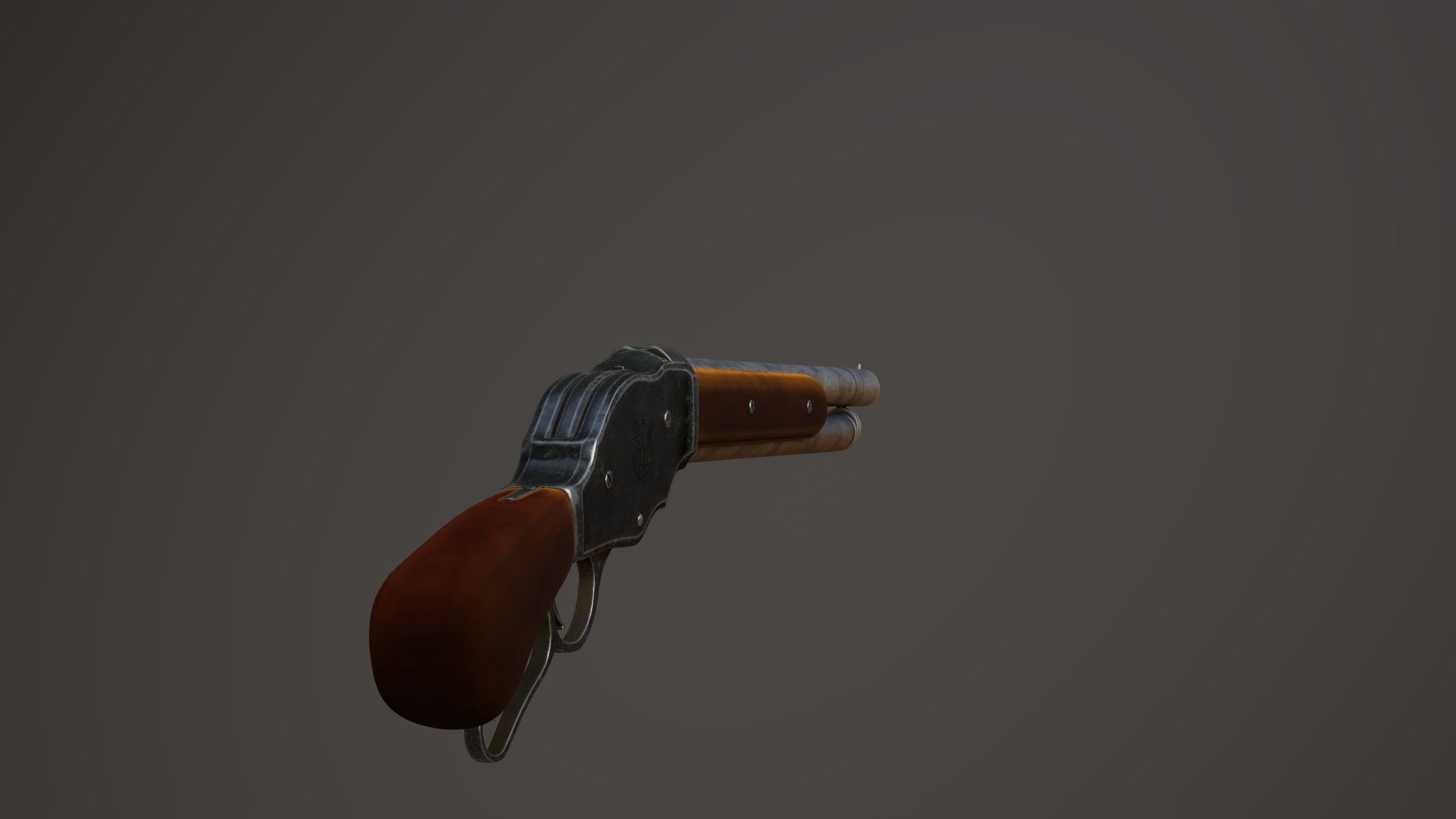 Winchester Model 1887 Shortened Low-poly 3D model_8