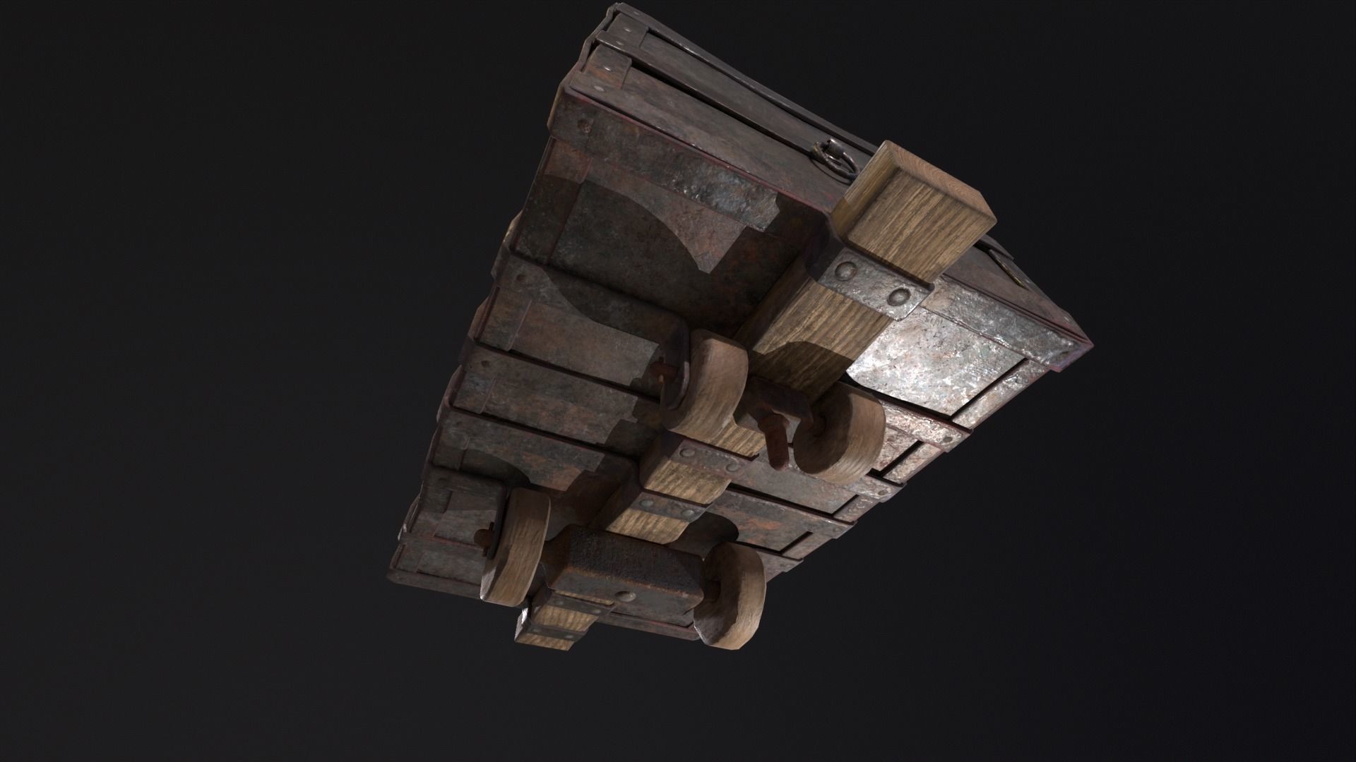 Old Mine Cart Low-poly 3D model_20