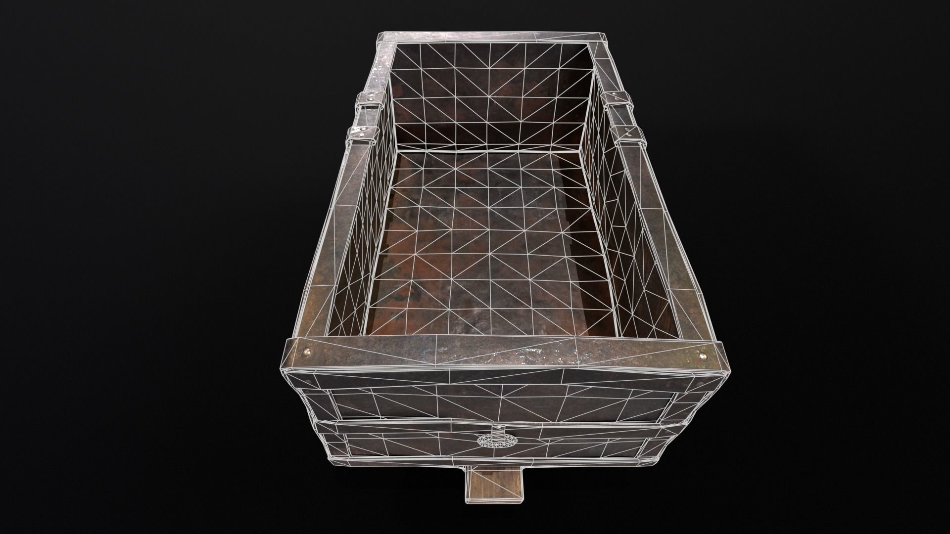 Old Mine Cart Low-poly 3D model_13