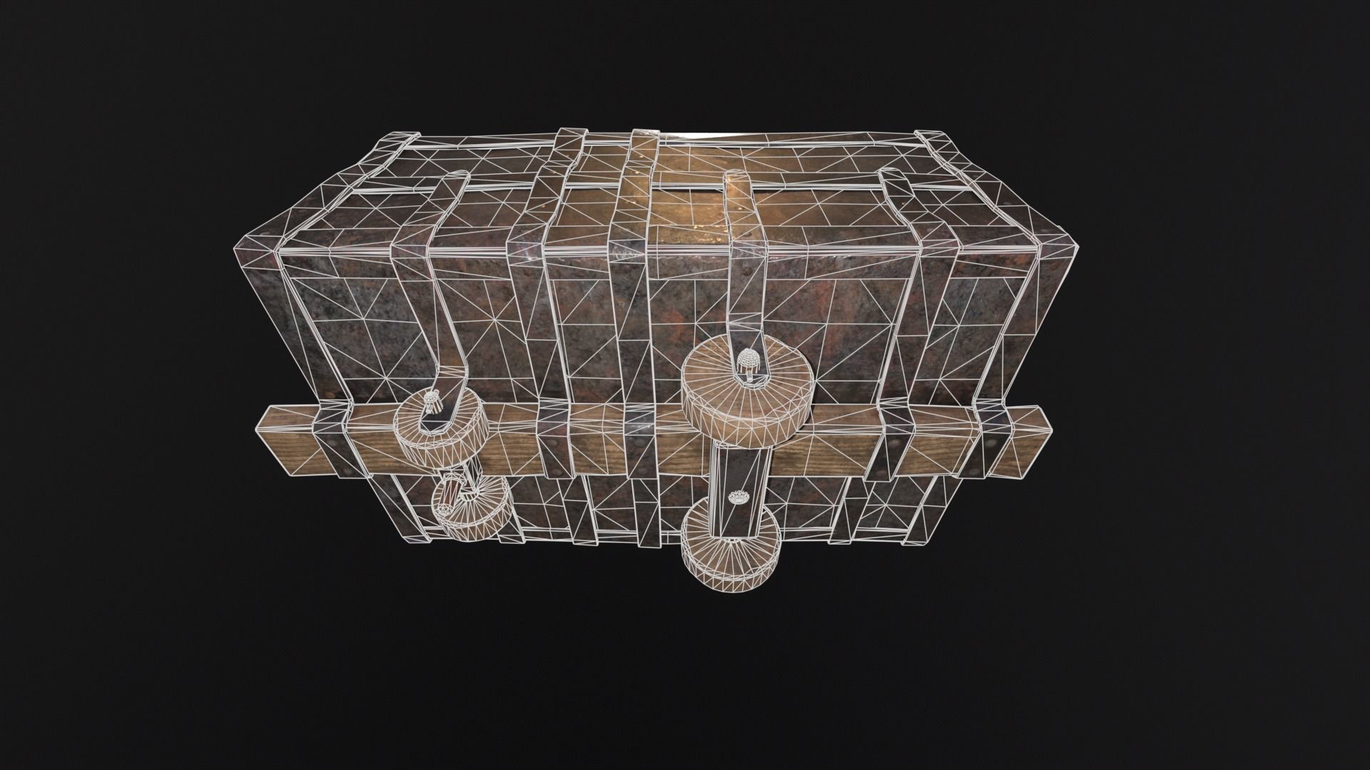 Old Mine Cart Low-poly 3D model_19