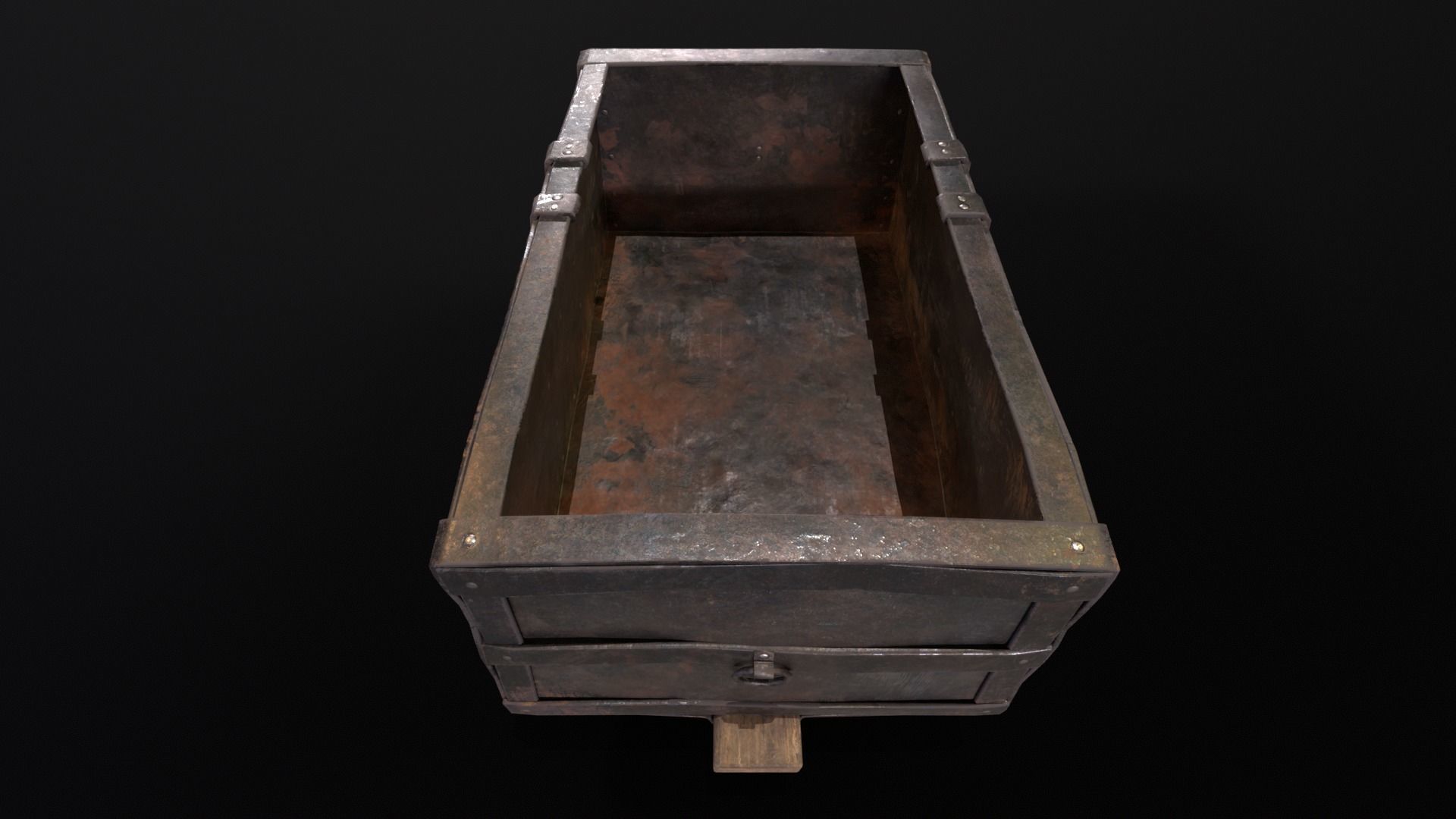 Old Mine Cart Low-poly 3D model_12