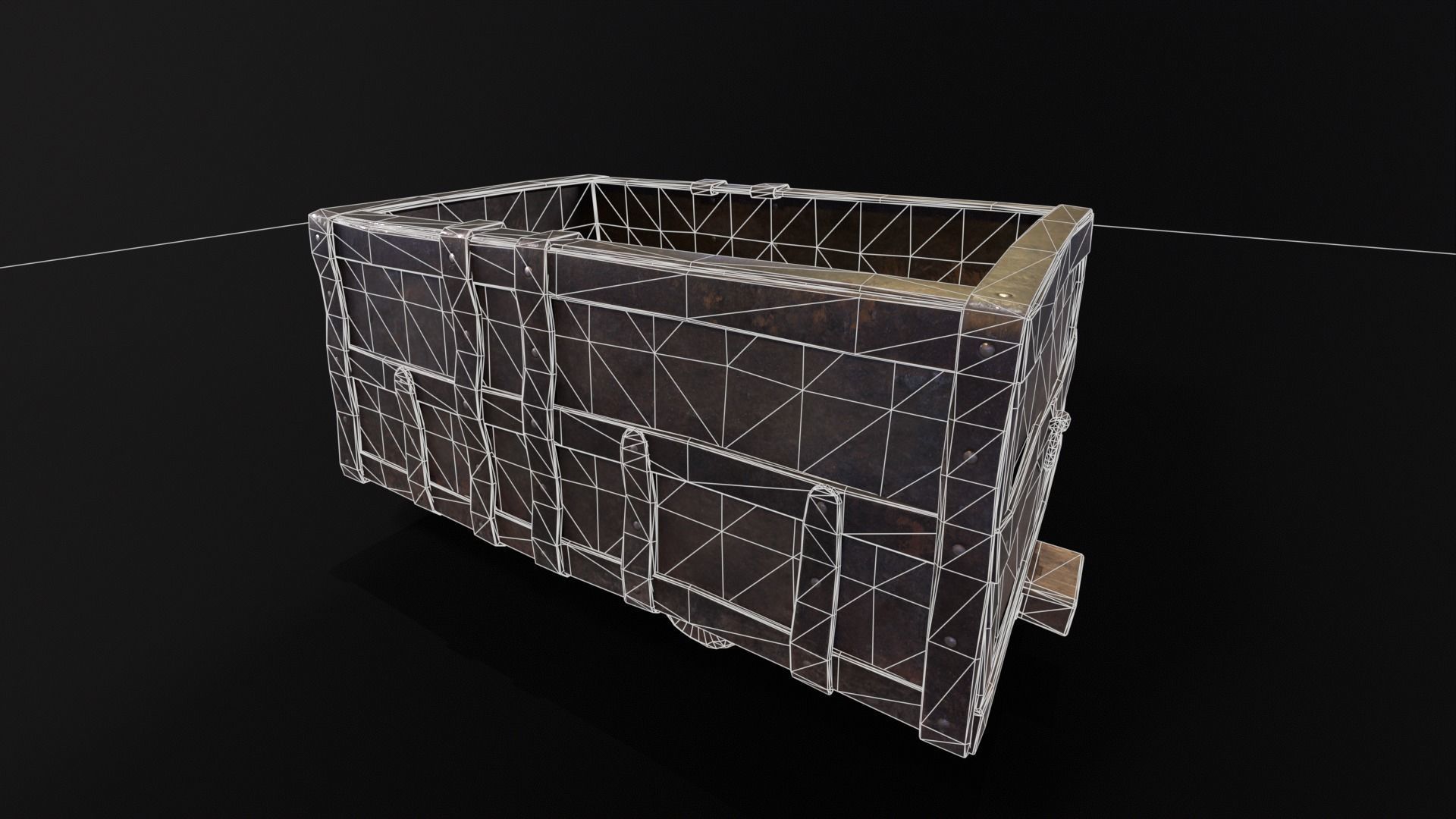 Old Mine Cart Low-poly 3D model_17