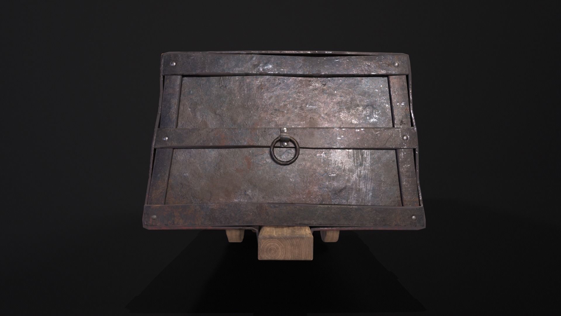 Old Mine Cart Low-poly 3D model_10