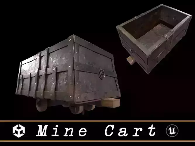 Old Mine Cart Low-poly 3D model Old Mine Cart Low-poly 3D model