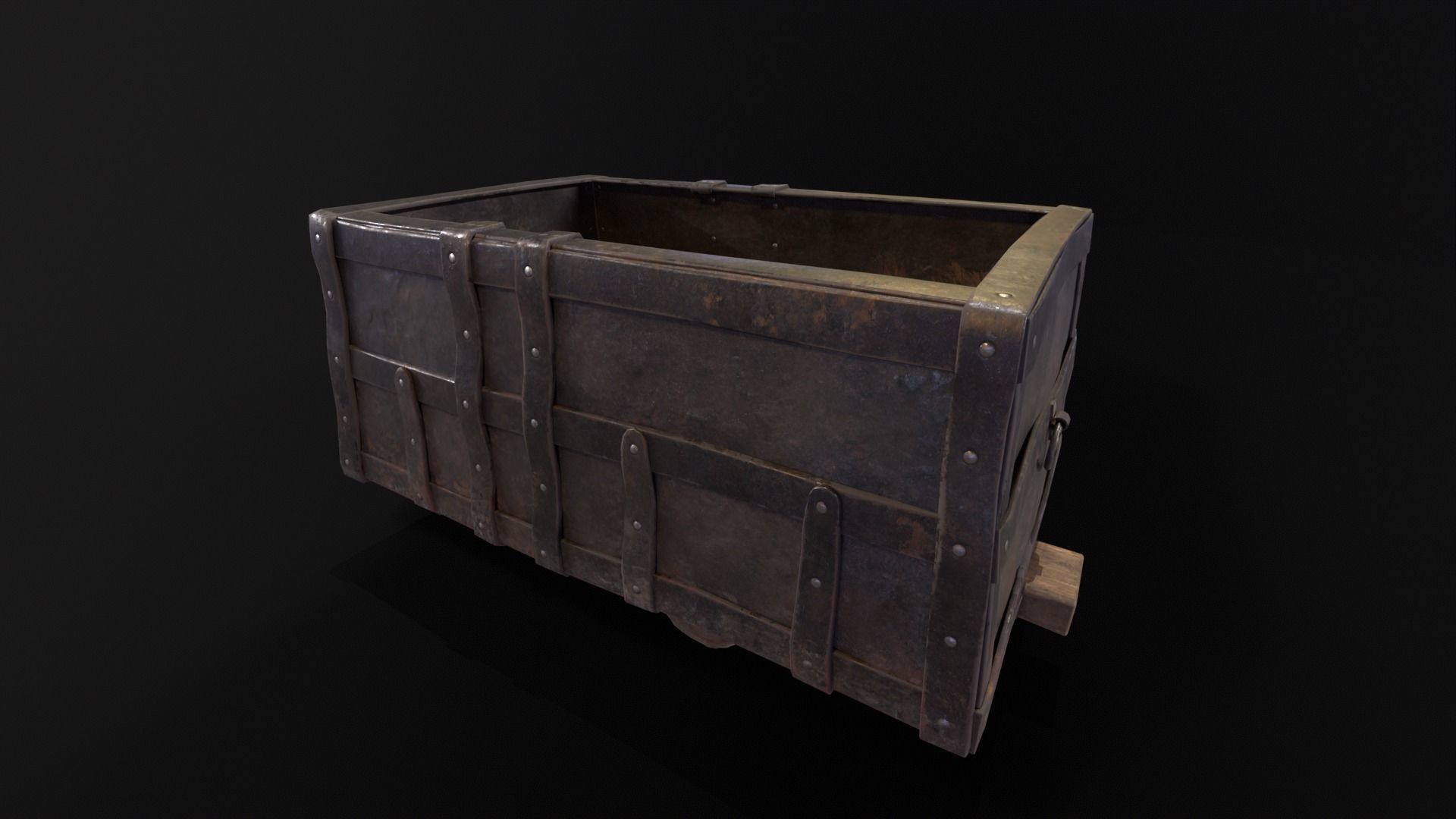 Old Mine Cart Low-poly 3D model_16