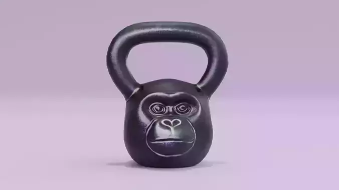 Kettlebell Monkey Gorilla Low High Poly Low-poly 3D model