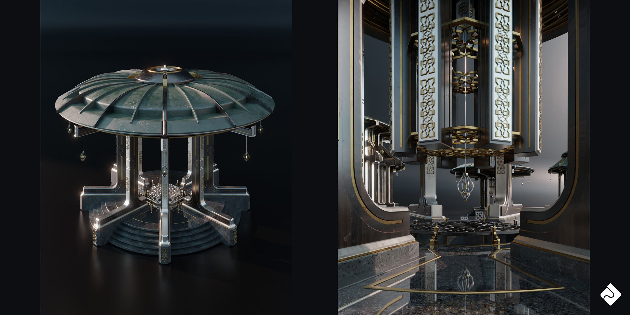 Sacred Temples - Asian Building Assets Blender 3D Kitbash Pack 3D model_15