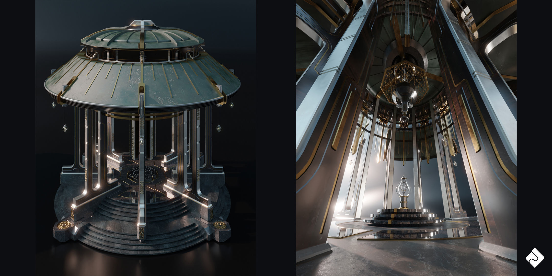 Sacred Temples - Asian Building Assets Blender 3D Kitbash Pack 3D model_12