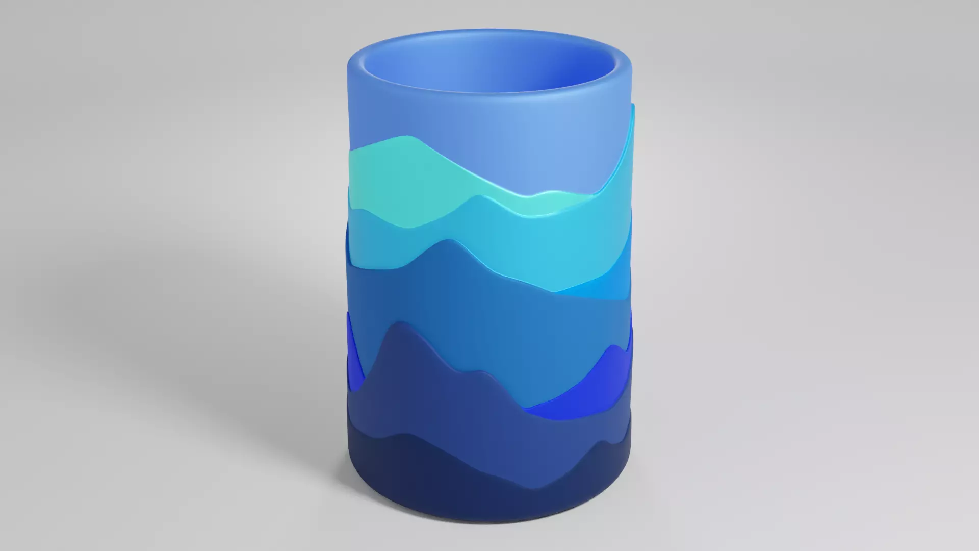Pen pencil holder Vase Mountains silhouette Decoration 3D print model_0
