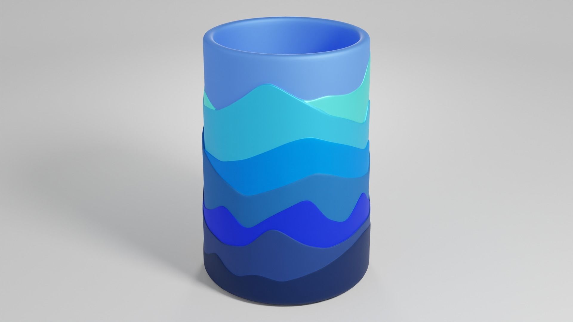 Pen pencil holder Vase Mountains silhouette Decoration 3D print model_4