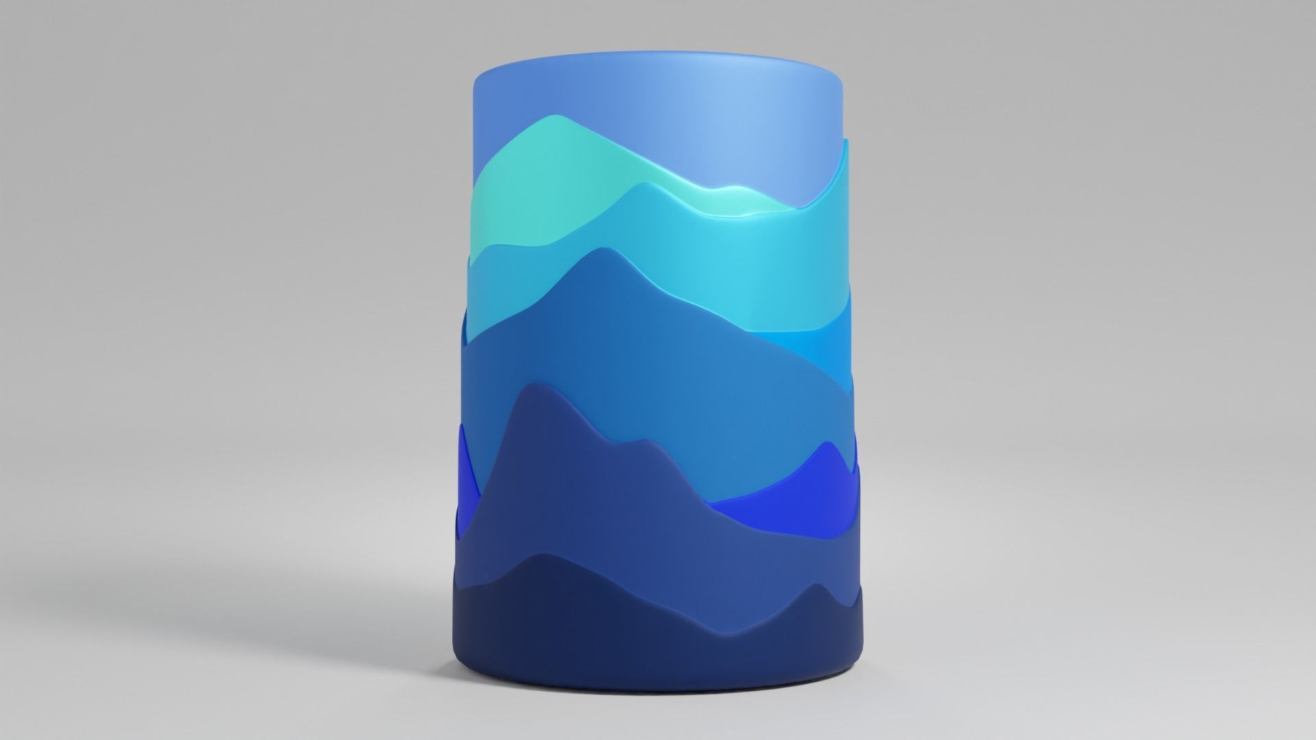 Pen pencil holder Vase Mountains silhouette Decoration 3D print model_1