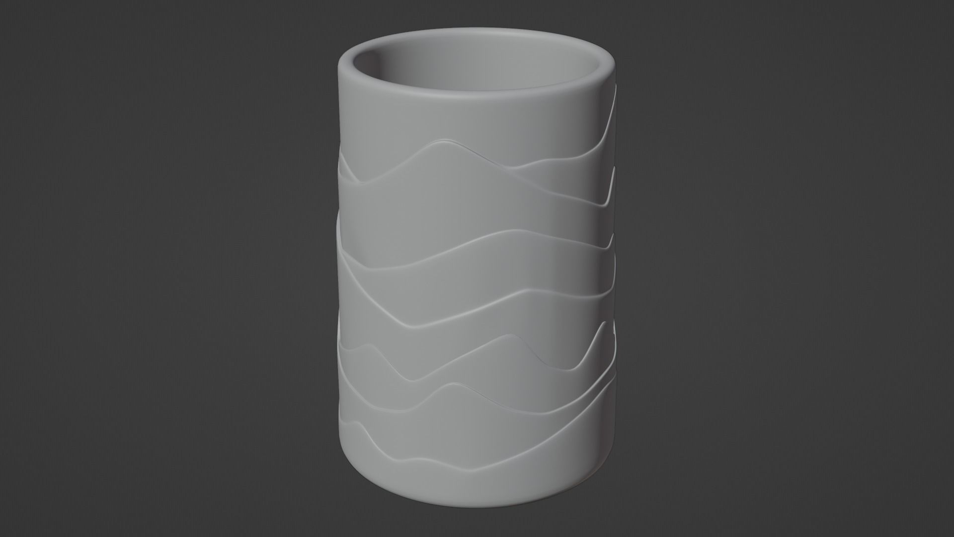 Pen pencil holder Vase Mountains silhouette Decoration 3D print model_5