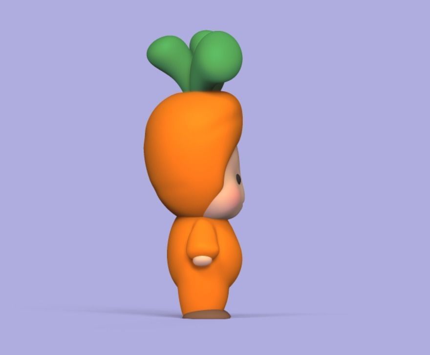 Cute Kid - Carrot 3D print model_3
