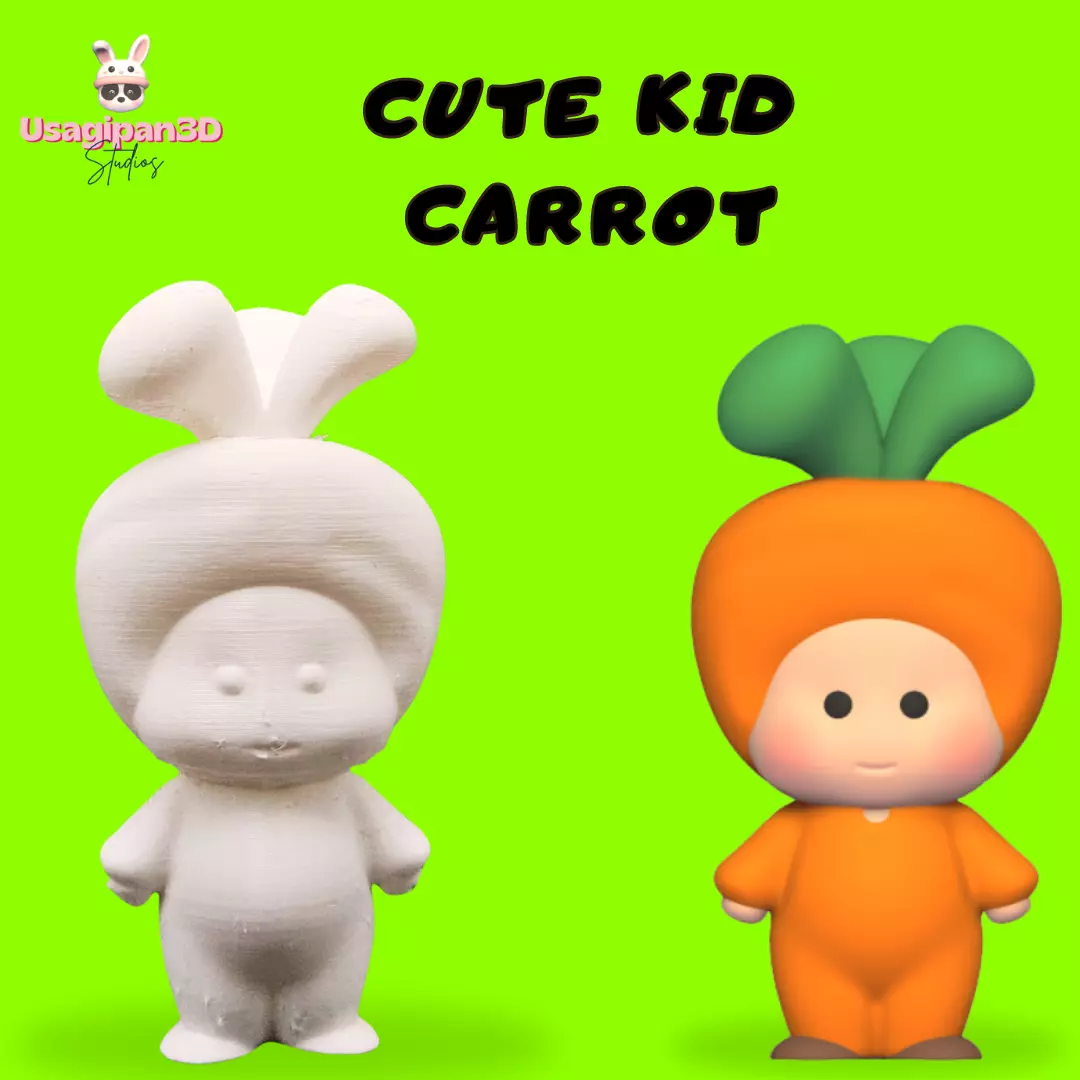 Cute Kid - Carrot 3D print model_0