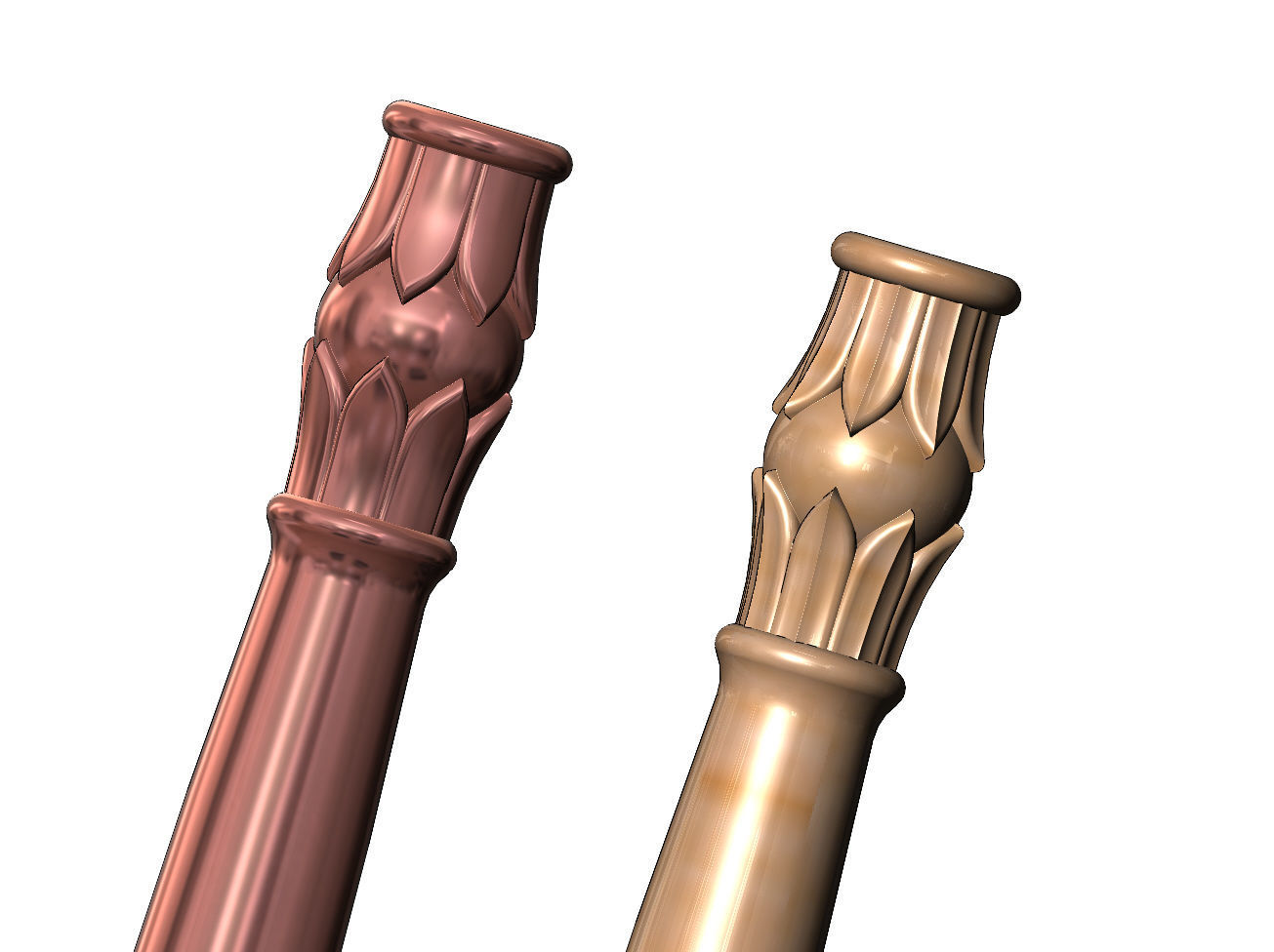 Round lotus flower bead capital column relief 3D print model_9