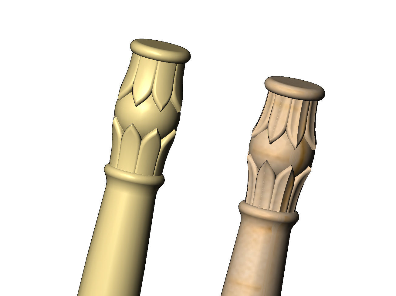 Round lotus flower bead capital column relief 3D print model_5