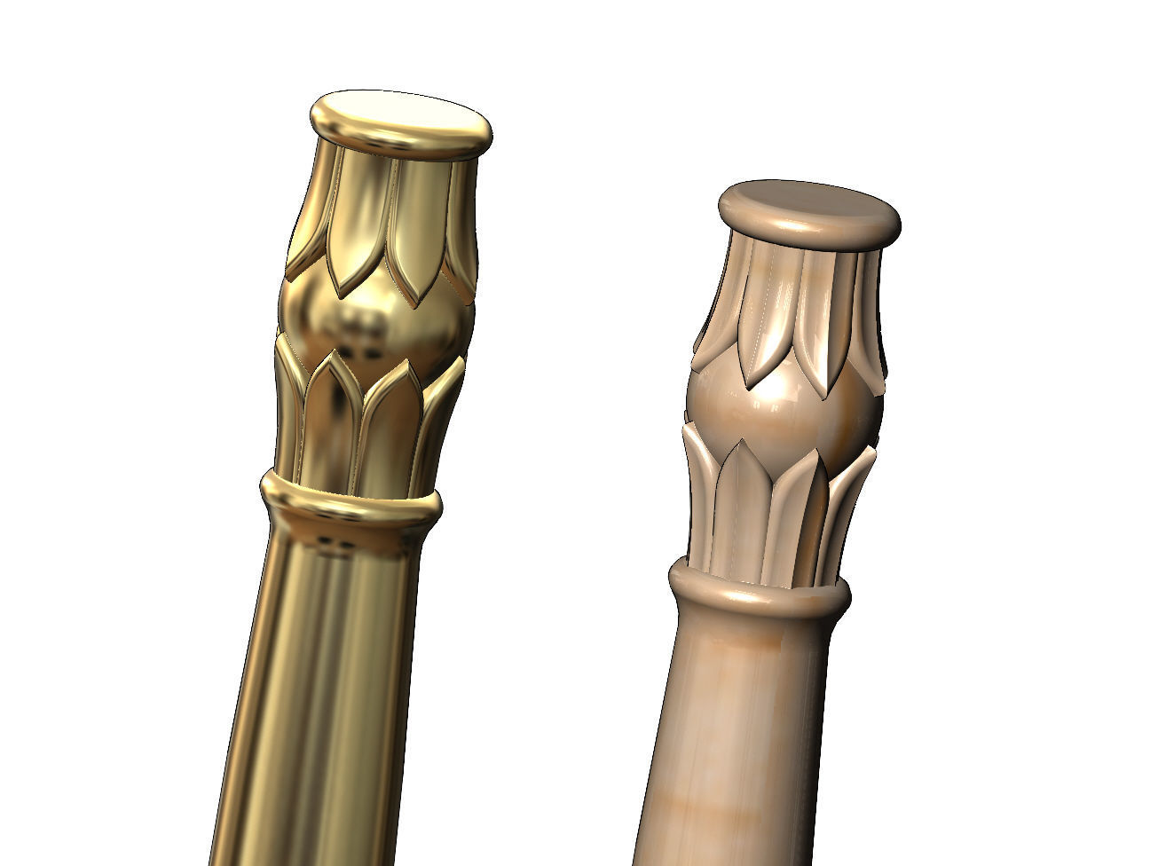 Round lotus flower bead capital column relief 3D print model_1