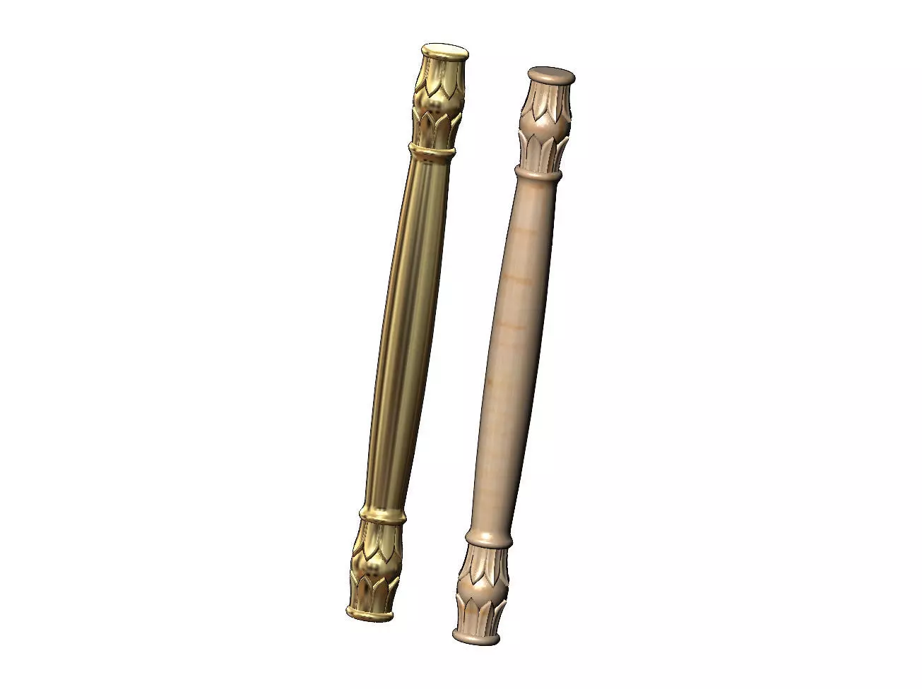 Round lotus flower bead capital column relief 3D print model_0