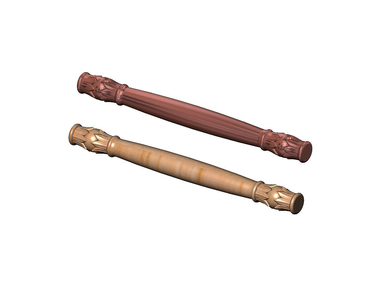 Round lotus flower bead capital column relief 3D print model_10