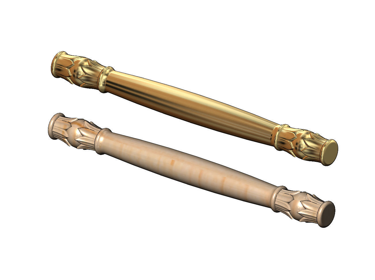 Round lotus flower bead capital column relief 3D print model_2