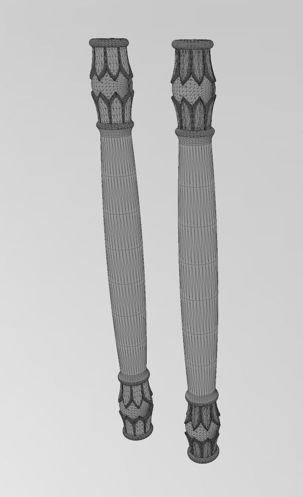 Round lotus flower bead capital column relief 3D print model_11