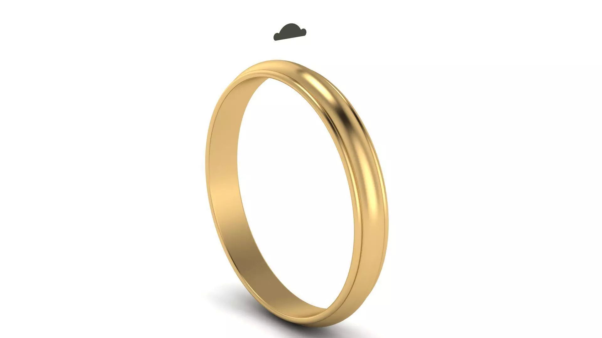 Half-Round Edge Wedding Band 3 mm wide US SIZES 3D print model