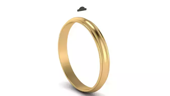 Half-Round Edge Wedding Band 3 mm wide US SIZES