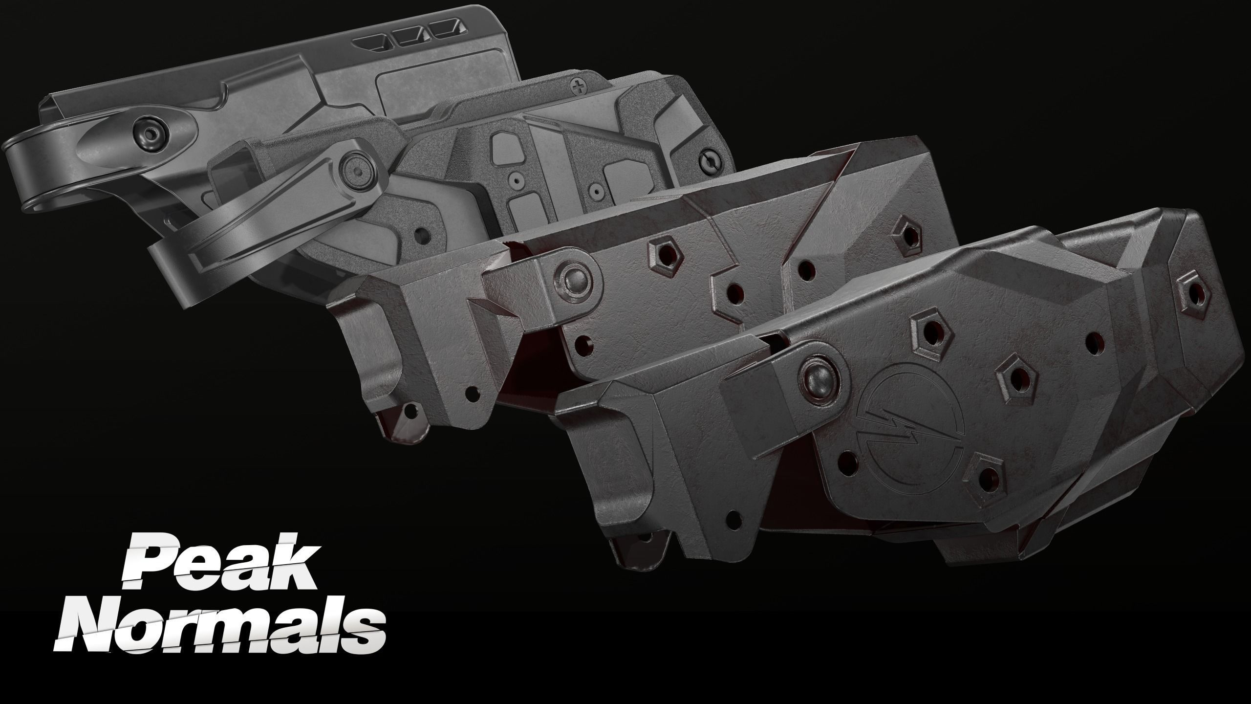 5 Holsters Pack 3D Model Collection_2