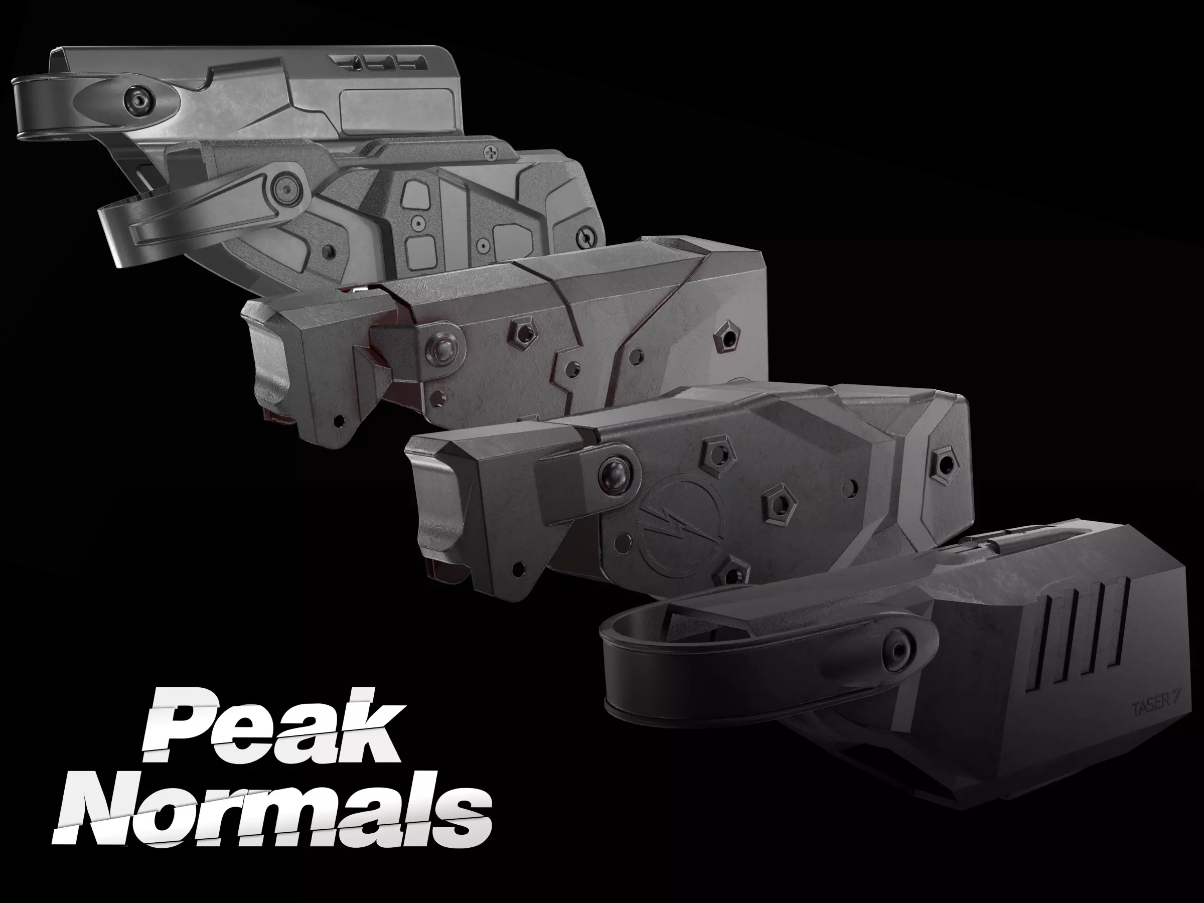 5 Holsters Pack 3D Model Collection_0